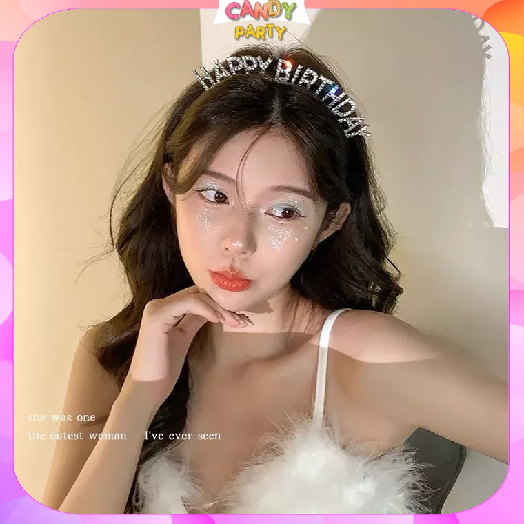 Cài Tóc Chữ HAPPY BIRTHDAY, Bờm Tóc Sinh Nhật Đính Đá Kim Cương Lấp Lánh Sang Trọng Dành Cho Nữ