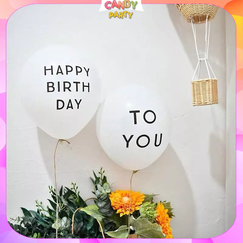 Bong Bóng In Chữ HAPPY BIRTHDAY TO YOU, Trang Trí Sinh Nhật Phong Cách Hàn Quốc