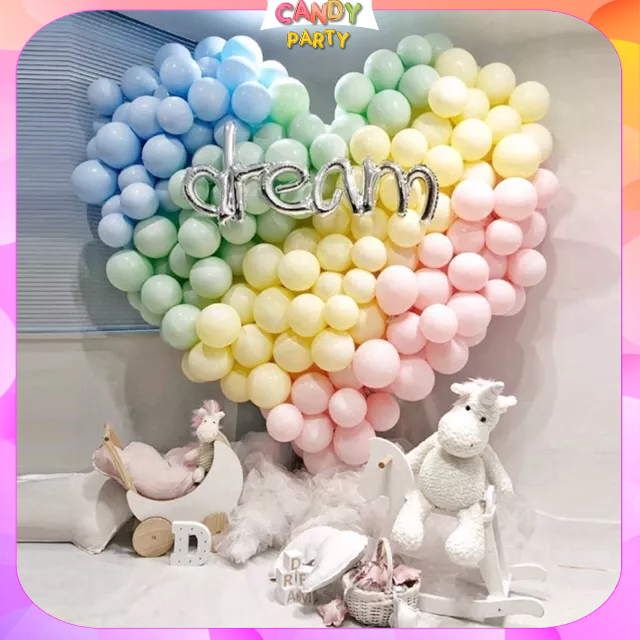 Set 10 Bóng Màu Pastel Trang Trí Tiệc Tùng Sinh Nhật 10Inch Nhiều Màu