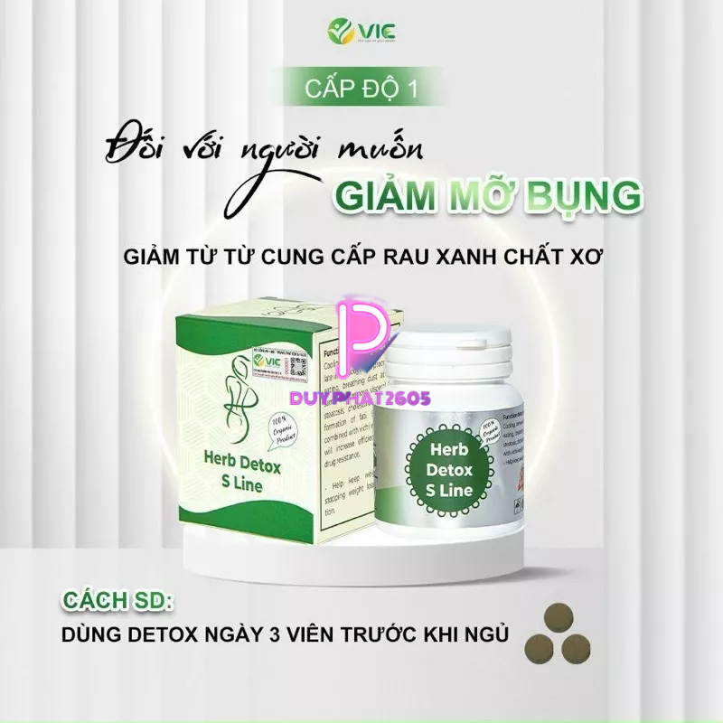 Herd Detox Sline Chuyên giảm mỡ vùng bụng 55 viên