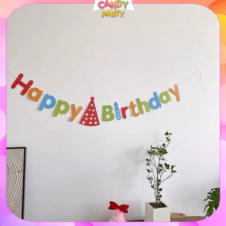 Dây chữ happy birthday bằng giấy, trang trí sinh nhật