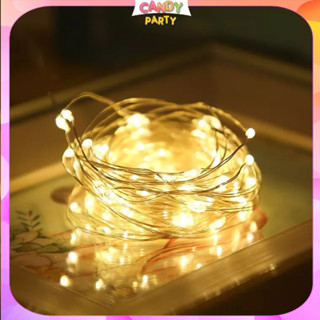 Dây đèn led Fairy đom đóm nhấp nháy 3 chế độ kèm sẵn pin dùng trang trí sinh nhật, decor phòng ngủ chill chill