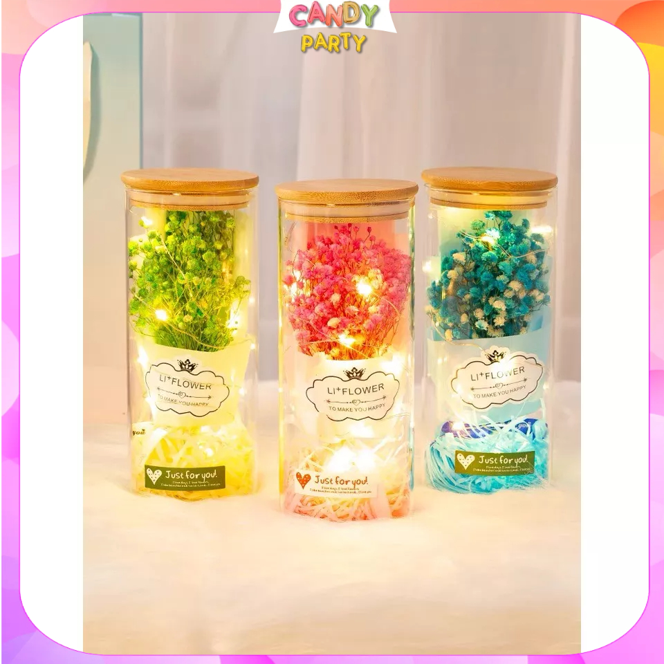 Dây đèn led đom đóm nhấp nháy màu vàng nắng có 3 chế độ nháy dùng pin trang trí decor