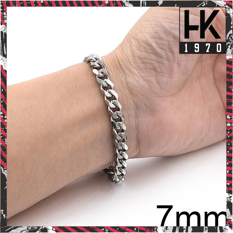 Vòng Tay Unisex phong cách Dây Xích 4-8mm Bằng Thép Không Gỉ Màu Bạc Cho Cặp Đôi Q062