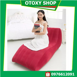 Ghế tình yêu iNTIME bơm hơi - Ghế hơi thư giãn mặt phủ nhung êm ái chịu tải tới 200kg có thế gấp gọn