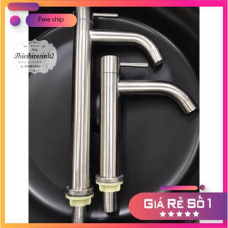 vòi lavabo lạnh inox304 cao 20cm và 30cm