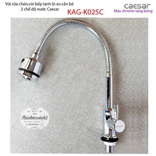 Vòi bếp lạnh Caesar K025C lò xo xoay 360, vòi rửa chén, vòi chậu cần bẻ nước mạnh sử dụng tốt