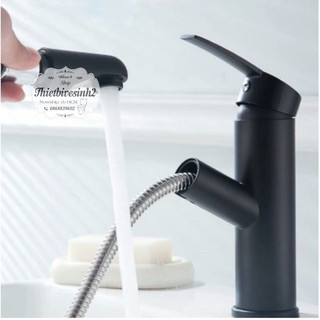 Vòi lavabo nóng lạnh - Đen, vòi lavabo rửa tay,rửa mặt
