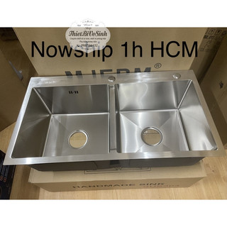 Combo Chậu Rửa Chén Bát INOX SUS 304 Cao Cấp 82x45,78x43 Tặng Bộ Xả ống to Thông Minh 6.0