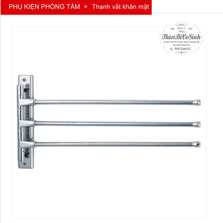 Thanh máng khăn, treo quần áo phòng tắm 3 chia cao cấp