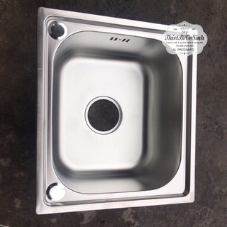 Chậu rửa chén bát 1 hộc 42x37cm kèm bộ xả và vòi chén lạnh