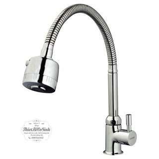 Vòi rửa chén bát, vòi bếp lò xo một đường nước lạnh caesar k025c