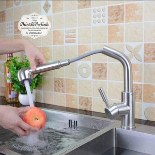 Vòi rửa bát nóng lạnh rút dây cao cấp bảo hành chính hãng 3 năm