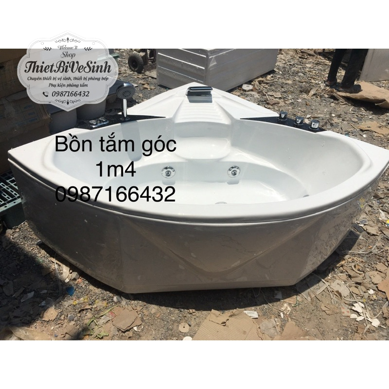 Bồn Tắm Nằm Góc 1m4x1m4(1400x1400) massage sục khí cao cấp bảo hành 3 năm miễn phí vận chuyền HCM