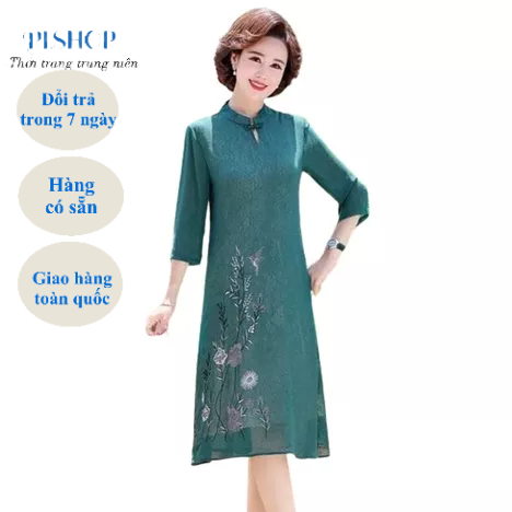 Đầm Trung Niên Sang Trọng Cho Mẹ Dự Tiệc , Váy Trung Niên Làm Quà Tặng Mẹ Ý Nghĩa