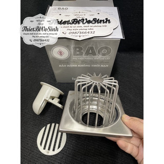 Phễu Thoát Sàn Sân Thượng , Quả Cầu Chặn Rác Sân Thượng , Ban Công INOX BAO 12x12cm Phi 60,90 Kèm Thỏ Chống Hôi