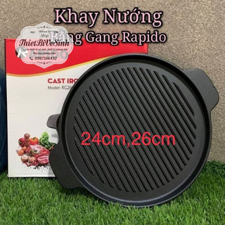 Chảo Gang Nướng,Khay Nướng Bếp TỪ Tròn Rapido,Ferroli Công Nghệ Đức Chính Hãng RG24-RF, RG26-RF