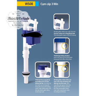 Cụm van cấp nước cho bồn cầu cao cấp – chịu áp lực cao, cấp nước nhanh, chống nước phèn
