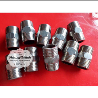 Nối ren ngoài 21 inox,phụ kiện ống nước,nối 2 đầu ren ngoài inox phi 21