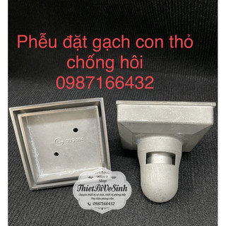 Phễu thu nước, phễu thoát sàn đặt gạch thiết kế thỏ chống hôi inox 304 đúc thoát nước nhanh