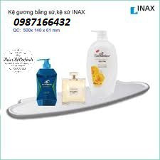 Kệ gương phòng tắm bằng sứ, kệ sứ INAX chính hãng màu trắng sang trọng