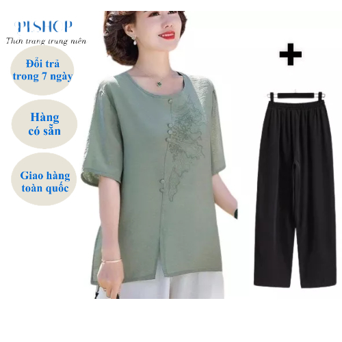 ❣️CÓ BIG SIZE❣️SET BỘ TRUNG NIÊN MÙA HÈ TẶNG MẸ THỜI TRANG, LỊCH SỰ , ÁO TRUNG NIÊN TẶNG MẸ, TẶNG BÀ MÙA HÈ