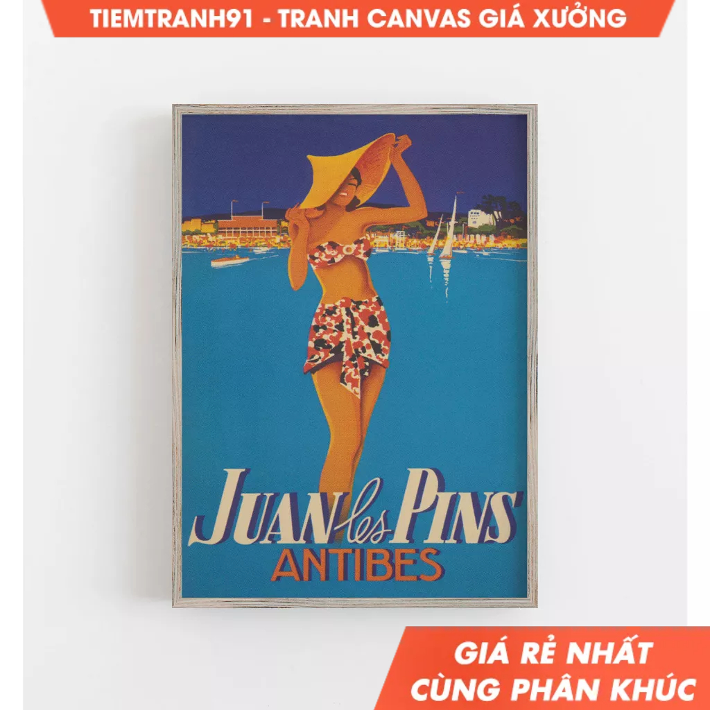 Tranh treo tường,Antibes France Print, Vintage France Art, French Riviera Art, Travel Poster, tặng k