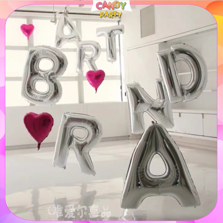 Bóng chữ cái ghép tên trang trí sinh nhật, happy birthday, thôi nôi, đầy tháng cho bé trai, bé gái kích thước 16