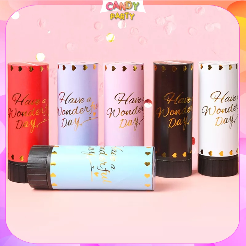 Phụt giấy Kim Tuyến Mini Trang Trí Tiệc Sinh Nhật Đám Cưới Party PTR