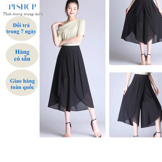 QUẦN ỐNG RỘNG XẺ TÀ , QUẦN GIẢ VÁY NỮ THỜI TRANG