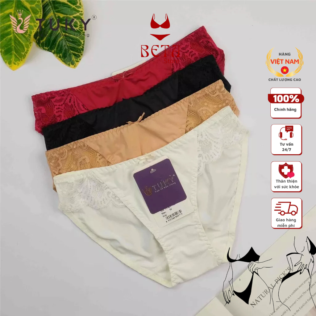 Quần lót thun lạnh phối ren TUKY 703