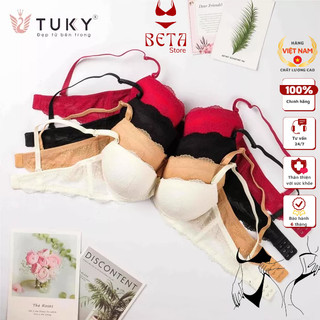Áo Nâng Ngực Nữ Ren Cúp Xéo, Mút Dày TUKY 1117BS