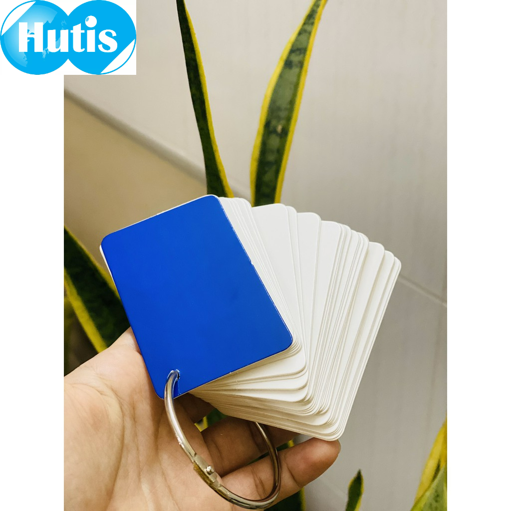 Flashcard thẻ học từ vựng tiếng anh nhật hàn trung cao cấp | Bộ thẻ học tiếng nước (100 FLASHCARD TRẮNG ĐỤC BO GÓC)