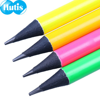 Vỉ 4 Cây Bút Chì 2B Dumit PC-101 (Neon - Tròn)