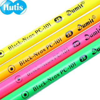 Vỉ 4 Cây Bút Chì 2B Dumit PC-101 (Neon - Tròn)