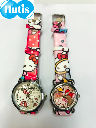 combo 2 đồng hồ kitty dây da