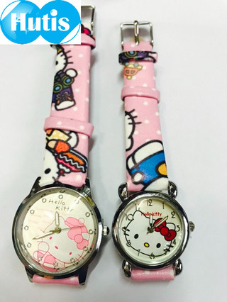 combo 2 đồng hồ kitty dây da