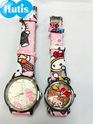 combo 2 đồng hồ kitty dây da