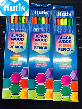 Bút chì gỗ đen neon Hutis 101