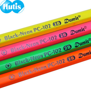 Vỉ 4 Cây Bút Chì 2B Dumit PC-102 (Neon - Lục Giác)