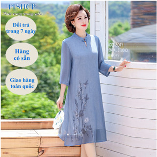 ❣️Có Big Size❣️ Đầm Trung Niên Suông Cho Mẹ  Đi Tiệc Thời Trang , Váy Trung Niên Sang Trọng Tặng Mẹ
