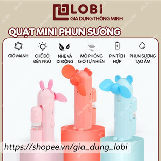Quạt cầm tay mini phun sương quạt mini tích điện sạc usb tích hợp phun nước tạo ẩm