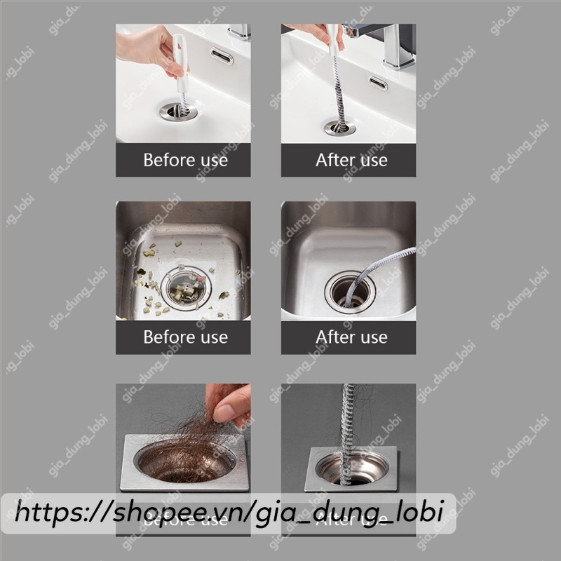 Dụng cụ gắp rác, que móc rác, cây thông tắc bồn chậu rửa nhà vệ sinh nhà tắm ống cống