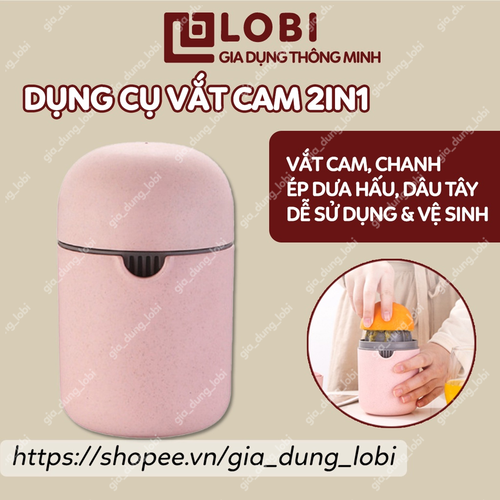 Máy vắt cam đầu vắt cam bằng tay kiêm dụng cụ ép hoa quả chất liệu nhựa lúa mạch 2in1 tiện lợi