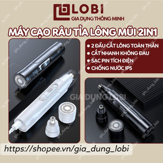 Máy cạo râu cắt tỉa lông mũi mini, Máy cạo lông toàn thân nam nũ sạc điện cắt nhanh không đau 2 đầu cắt