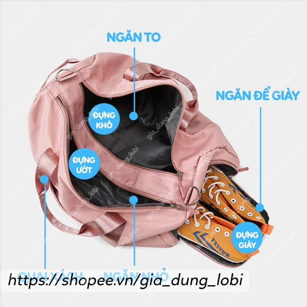 Túi đựng đồ du lịch xách tay nhiều ngăn vải dày chống thấm nước, túi đựng đồ tập gym size to có ngăn chứa giày