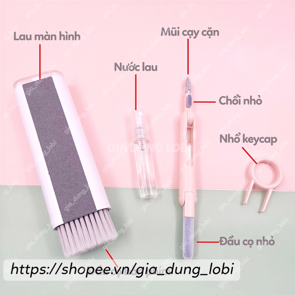 Bộ vệ sinh bàn phím tai nghe điện thoại 7in1 đa năng