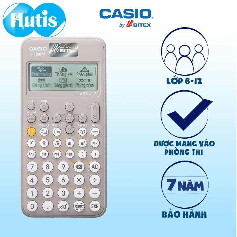 Máy Tính CASIO FX-880BTG - Màu Xám