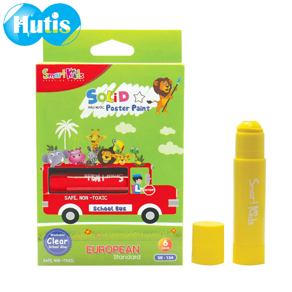 MÀU NƯỚC DẠNG THỎI SOLID PAINT 6 MÀU KÈM CỌ SK 134