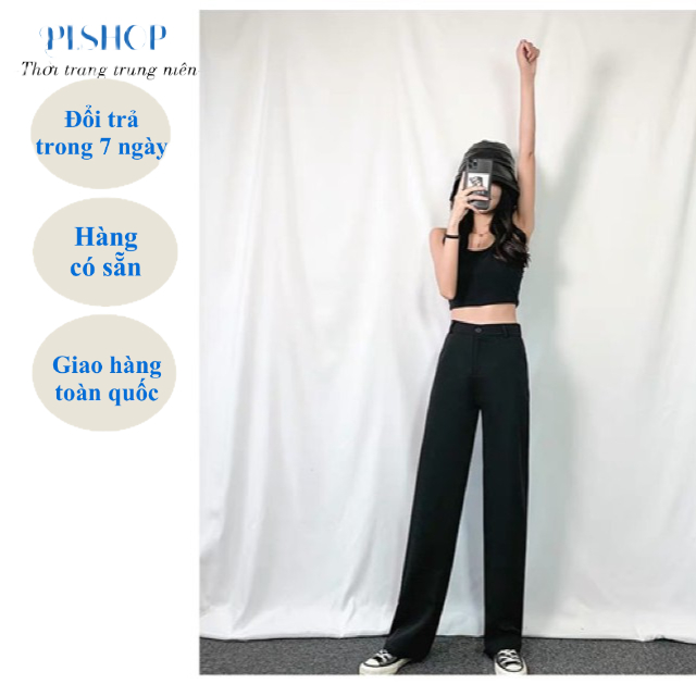 QUẦN ỐNG SUÔNG LƯNG CAO KIỂU HÀN QUỐC CHO NỮ